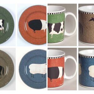 8 Piece Brandon House Barnyard Animals collection by Warren Kimble